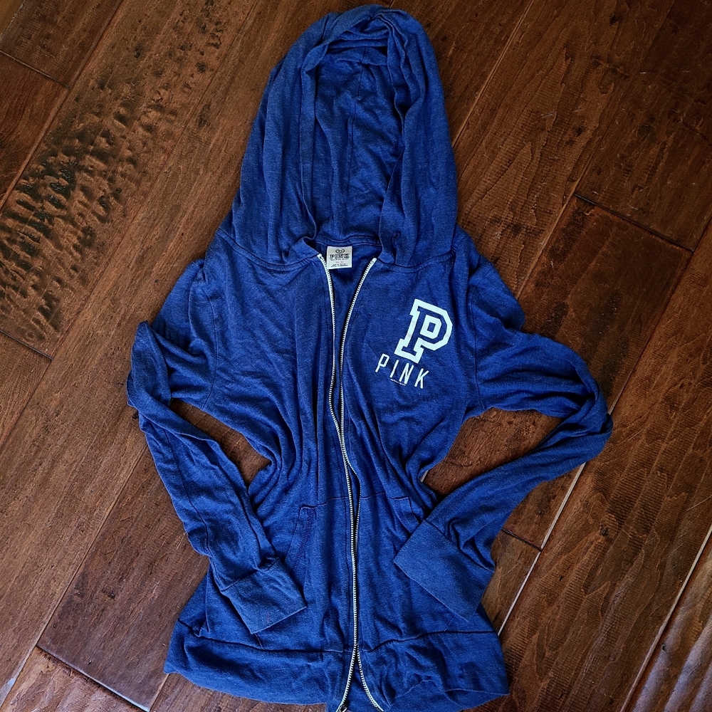 VS Pink Lightweight Full-Zip Long-Sleeve Hoodie
